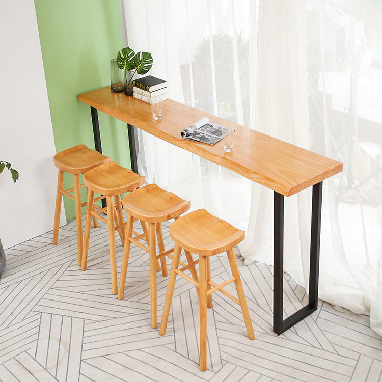 Modern 1/2/5 Pieces Wood Bar Table Set Rectangle Bar Table with High Stools for Kitchen Clearhalo 'Bar Furniture' 'furn' 'furn_home_bar_bar_sets' 'Furniture' 'Home Bars & Bar Sets' 'home_bar_bar_sets' 'Kitchen & Dining Furniture' 6023494