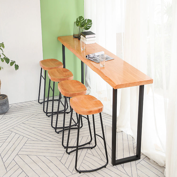 Modern 1/2/5 Pieces Wood Bar Table Set Rectangle Bar Table with High Stools for Kitchen Clearhalo 'Bar Furniture' 'furn' 'furn_home_bar_bar_sets' 'Furniture' 'Home Bars & Bar Sets' 'home_bar_bar_sets' 'Kitchen & Dining Furniture' 6023496