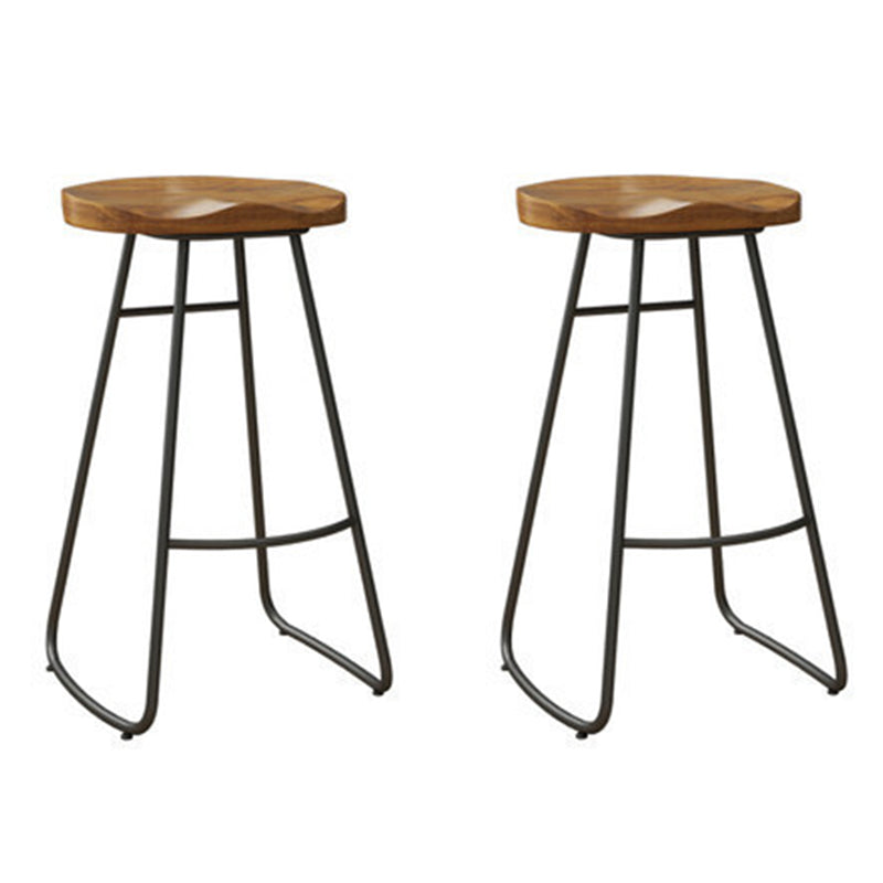 Industrial 1/2/5/6 Pieces Solid Wood Bar Table Set Rectangular Counter Set for Home Use Brown 30"H Stools (Set of 2) Clearhalo 'Bar Furniture' 'furn' 'furn_home_bar_bar_sets' 'Furniture' 'Home Bars & Bar Sets' 'home_bar_bar_sets' 'Kitchen & Dining Furniture' 6023507