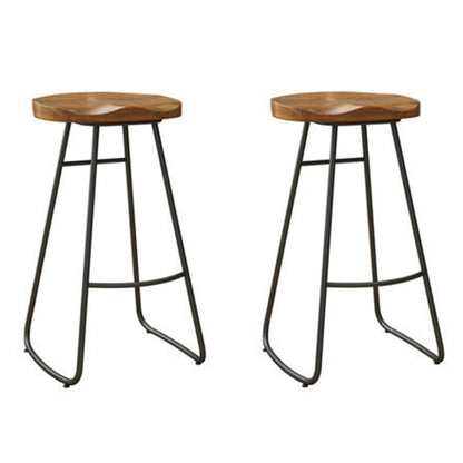 Industrial 1/2/5/6 Pieces Solid Wood Bar Table Set Rectangular Counter Set for Home Use Brown 30"H Stools (Set of 2) Clearhalo 'Bar Furniture' 'furn' 'furn_home_bar_bar_sets' 'Furniture' 'Home Bars & Bar Sets' 'home_bar_bar_sets' 'Kitchen & Dining Furniture' 6023507