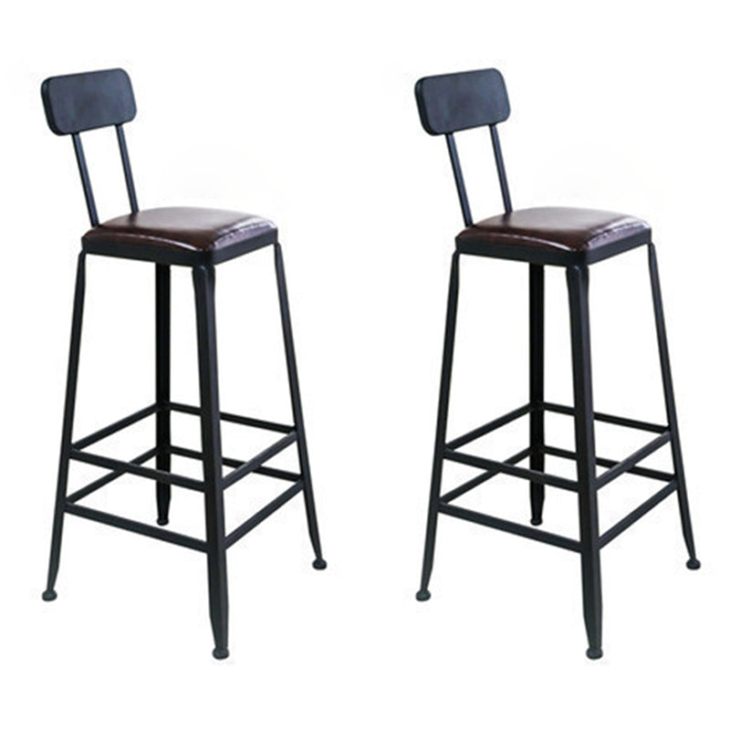 Industrial 1/2/5/6 Pieces Solid Wood Bar Table Set Rectangular Counter Set for Home Use Bright-Black 30"H Stools (Set of 2) Clearhalo 'Bar Furniture' 'furn' 'furn_home_bar_bar_sets' 'Furniture' 'Home Bars & Bar Sets' 'home_bar_bar_sets' 'Kitchen & Dining Furniture' 6023510