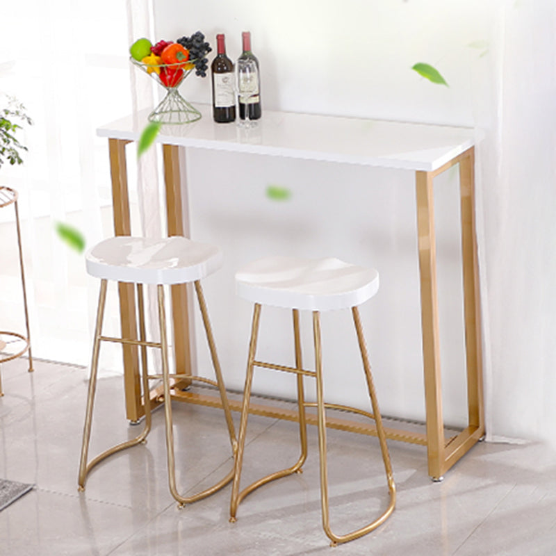 Juego de mesa de bar Glam con caballete, 1/2/3 piezas, altura de mostrador rectangular de madera, color blanco