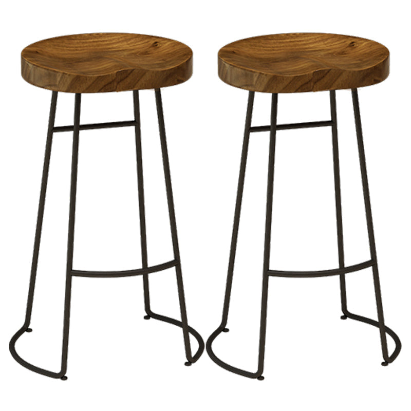 Industrial Wood Bar Set Wood 1/2/4/7/9 Pieces Rectangle Trestle Bistro Set in Natural Wood 30"H Stools (Set of 2) Clearhalo 'Bar Furniture' 'furn' 'furn_home_bar_bar_sets' 'Furniture' 'Home Bars & Bar Sets' 'home_bar_bar_sets' 'Kitchen & Dining Furniture' 6023543