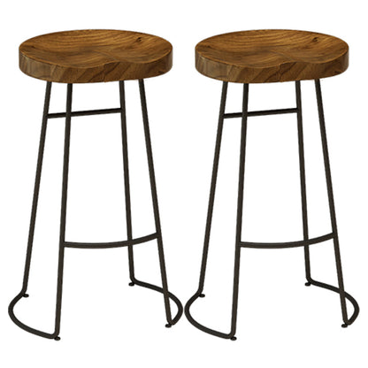 Industrial Wood Bar Set Wood 1/2/4/7/9 Pieces Rectangle Trestle Bistro Set in Natural Wood 30"H Stools (Set of 2) Clearhalo 'Bar Furniture' 'furn' 'furn_home_bar_bar_sets' 'Furniture' 'Home Bars & Bar Sets' 'home_bar_bar_sets' 'Kitchen & Dining Furniture' 6023543