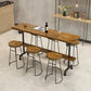 Industrial Wood Bar Set Wood 1/2/4/7/9 Pieces Rectangle Trestle Bistro Set in Natural 7 Pieces: Table, 6 Stools Clearhalo 'Bar Furniture' 'furn' 'furn_home_bar_bar_sets' 'Furniture' 'Home Bars & Bar Sets' 'home_bar_bar_sets' 'Kitchen & Dining Furniture' 6023544