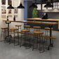Industrial Wood Bar Set Wood 1/2/4/7/9 Pieces Rectangle Trestle Bistro Set in Natural 9 Pieces: Table, 8 Stools Clearhalo 'Bar Furniture' 'furn' 'furn_home_bar_bar_sets' 'Furniture' 'Home Bars & Bar Sets' 'home_bar_bar_sets' 'Kitchen & Dining Furniture' 6023556