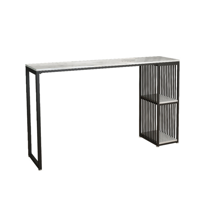 Modern Stone White Counter Set 1/2/3 Pieces Rectangle Storage Table and Stool Set Clearhalo 'Bar Furniture' 'furn' 'furn_home_bar_bar_sets' 'Furniture' 'Home Bars & Bar Sets' 'home_bar_bar_sets' 'Kitchen & Dining Furniture' 6023569