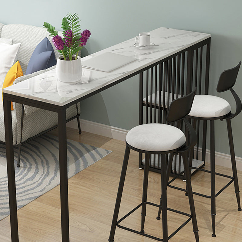 Modern Stone White Counter Set 1/2/3 Pieces Rectangle Storage Table and Stool Set Clearhalo 'Bar Furniture' 'furn' 'furn_home_bar_bar_sets' 'Furniture' 'Home Bars & Bar Sets' 'home_bar_bar_sets' 'Kitchen & Dining Furniture' 6023570