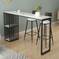 Modern Stone White Counter Set 1/2/3 Pieces Rectangle Storage Table and Stool Set Clearhalo 'Bar Furniture' 'furn' 'furn_home_bar_bar_sets' 'Furniture' 'Home Bars & Bar Sets' 'home_bar_bar_sets' 'Kitchen & Dining Furniture' 6023577