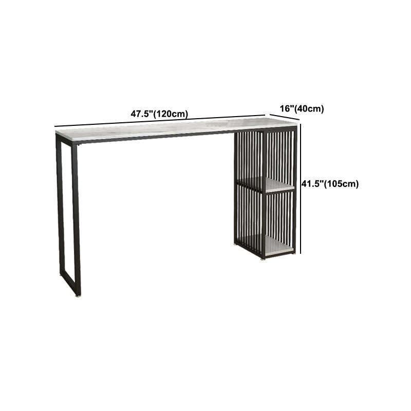 Modern Stone White Counter Set 1/2/3 Pieces Rectangle Storage Table and Stool Set Clearhalo 'Bar Furniture' 'furn' 'furn_home_bar_bar_sets' 'Furniture' 'Home Bars & Bar Sets' 'home_bar_bar_sets' 'Kitchen & Dining Furniture' 6023579