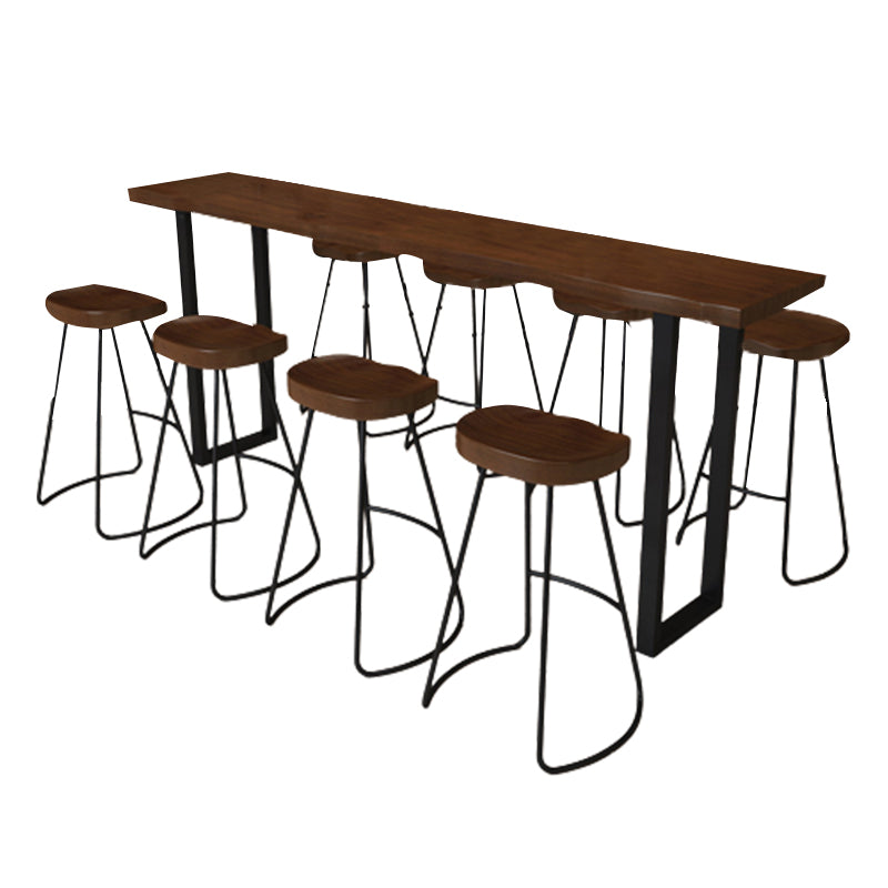Set da pranzo per pub Glam Wood 1/2/5/7/9 pezzi Set tavolo da bar pub in marrone