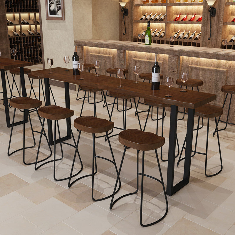 Set da pranzo per pub Glam Wood 1/2/5/7/9 pezzi Set tavolo da bar pub in marrone