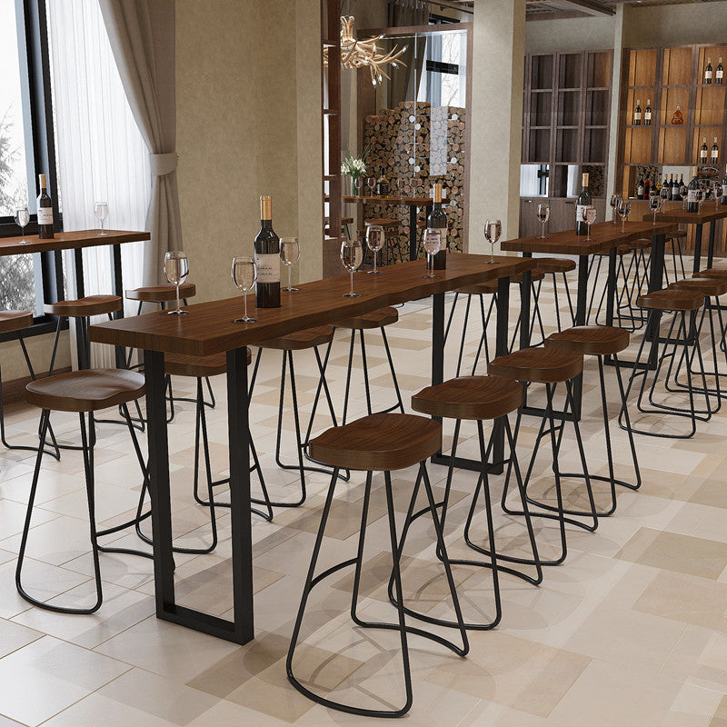 Set da pranzo per pub Glam Wood 1/2/5/7/9 pezzi Set tavolo da bar pub in marrone