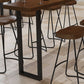 Set da pranzo per pub Glam Wood 1/2/5/7/9 pezzi Set tavolo da bar pub in marrone
