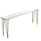 Glam 1/5/9 Pieces Counter Height Set Rectangle White Legs Indoor Pub Dining Set White 102"L x 16"W Clearhalo 'Bar Furniture' 'furn' 'furn_home_bar_bar_sets' 'Furniture' 'Home Bars & Bar Sets' 'home_bar_bar_sets' 'Kitchen & Dining Furniture' 6023614
