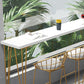 Glam 1/5/9 Pieces Counter Height Set Rectangle White Legs Indoor Pub Dining Set Clearhalo 'Bar Furniture' 'furn' 'furn_home_bar_bar_sets' 'Furniture' 'Home Bars & Bar Sets' 'home_bar_bar_sets' 'Kitchen & Dining Furniture' 6023616