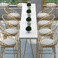 Glam 1/5/9 Pieces Counter Height Set Rectangle White Legs Indoor Pub Dining Set Clearhalo 'Bar Furniture' 'furn' 'furn_home_bar_bar_sets' 'Furniture' 'Home Bars & Bar Sets' 'home_bar_bar_sets' 'Kitchen & Dining Furniture' 6023618