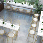 Glam 1/5/9 Pieces Counter Height Set Rectangle White Legs Indoor Pub Dining Set Clearhalo 'Bar Furniture' 'furn' 'furn_home_bar_bar_sets' 'Furniture' 'Home Bars & Bar Sets' 'home_bar_bar_sets' 'Kitchen & Dining Furniture' 6023620