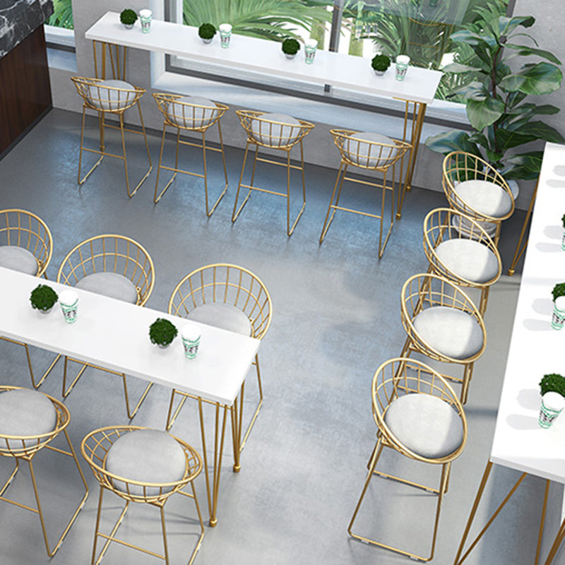 Glam 1/5/9 Pieces Counter Height Set Rectangle White Legs Indoor Pub Dining Set Clearhalo 'Bar Furniture' 'furn' 'furn_home_bar_bar_sets' 'Furniture' 'Home Bars & Bar Sets' 'home_bar_bar_sets' 'Kitchen & Dining Furniture' 6023620