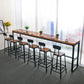 Modern Style Bar Table Set 1/7 Pieces Rectangle Wood Counter Table with Stools 7 Pieces: Table, 6 Brown Stools Clearhalo 'Bar Furniture' 'furn' 'furn_home_bar_bar_sets' 'Furniture' 'Home Bars & Bar Sets' 'home_bar_bar_sets' 'Kitchen & Dining Furniture' 6023652