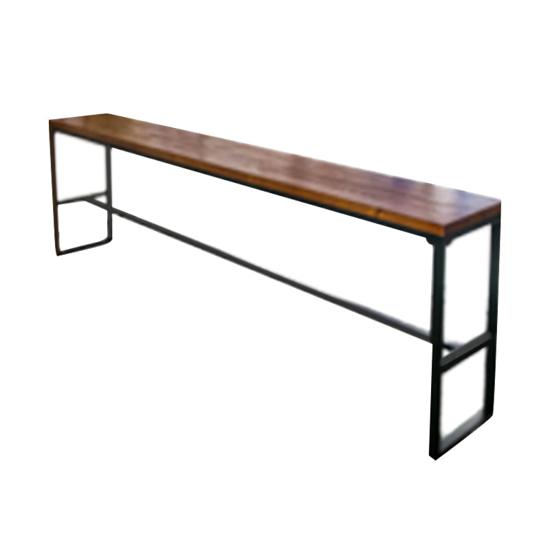 Modern Style Bar Table Set 1/7 Pieces Rectangle Wood Counter Table with Stools Brown 118"L x 16"W Clearhalo 'Bar Furniture' 'furn' 'furn_home_bar_bar_sets' 'Furniture' 'Home Bars & Bar Sets' 'home_bar_bar_sets' 'Kitchen & Dining Furniture' 6023656