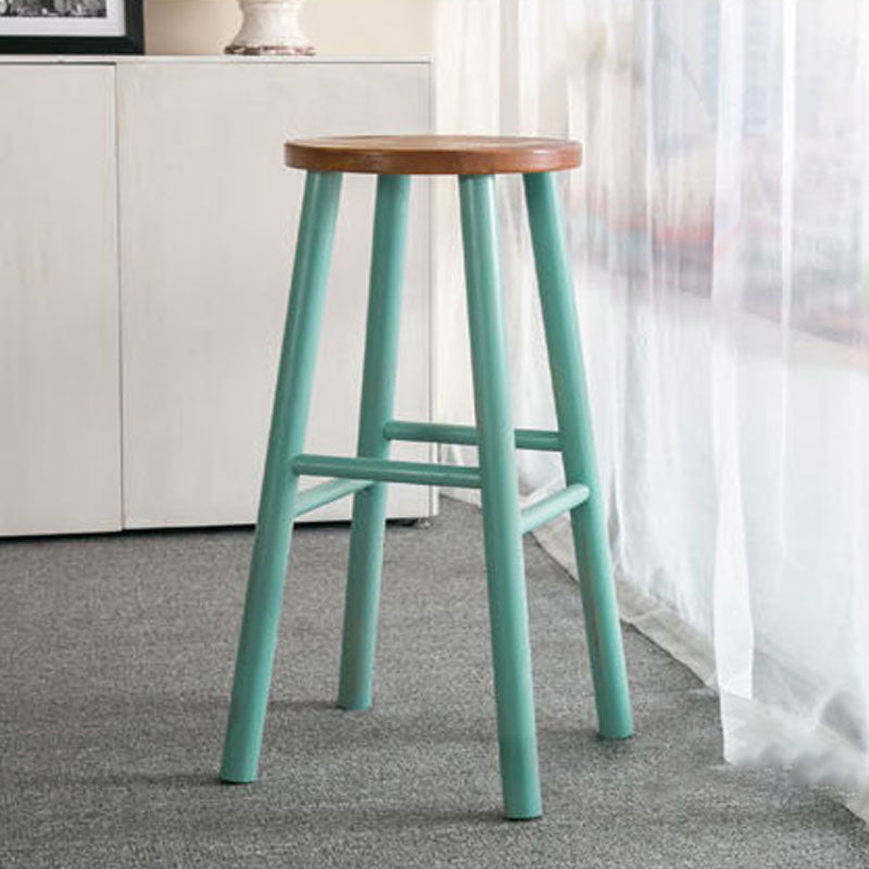 Modern Style Bar Table Set 1/7 Pieces Rectangle Wood Counter Table with Stools Blue 30"H Stool (Single) Clearhalo 'Bar Furniture' 'furn' 'furn_home_bar_bar_sets' 'Furniture' 'Home Bars & Bar Sets' 'home_bar_bar_sets' 'Kitchen & Dining Furniture' 6023662