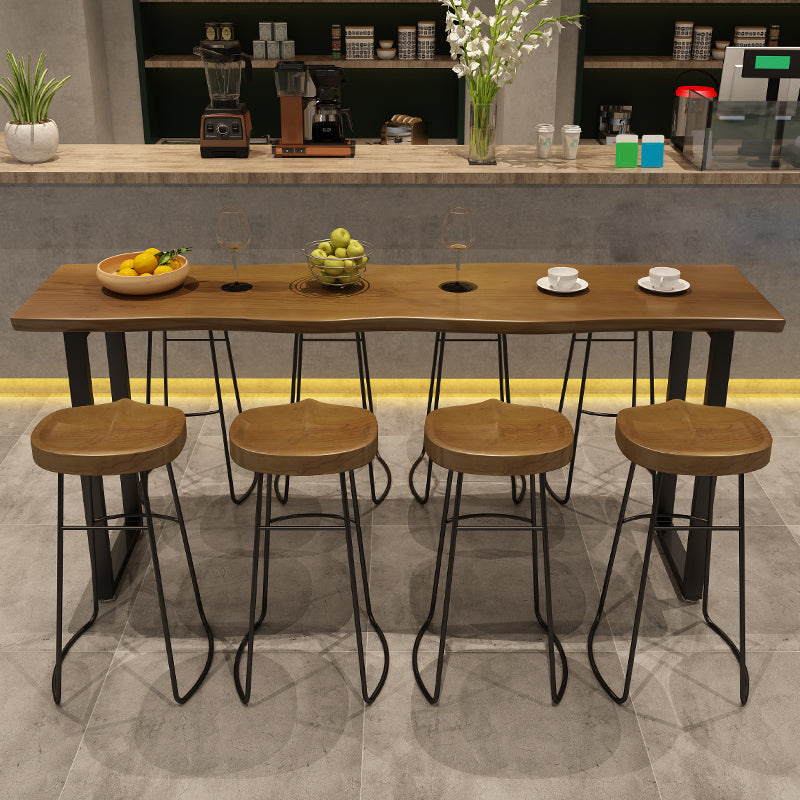 Modern 1/9 Pieces Bar Table Set Rectangle Wood Counter Table with High Stools for Balcony Clearhalo 'Bar Furniture' 'furn' 'furn_home_bar_bar_sets' 'Furniture' 'Home Bars & Bar Sets' 'home_bar_bar_sets' 'Kitchen & Dining Furniture' 6023674