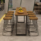 Modern 1/9 Pieces Bar Table Set Rectangle Wood Counter Table with High Stools for Balcony Clearhalo 'Bar Furniture' 'furn' 'furn_home_bar_bar_sets' 'Furniture' 'Home Bars & Bar Sets' 'home_bar_bar_sets' 'Kitchen & Dining Furniture' 6023675