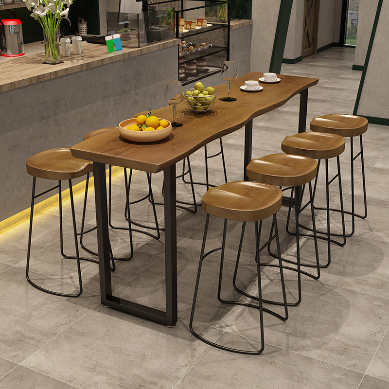 Modern 1/9 Pieces Bar Table Set Rectangle Wood Counter Table with High Stools for Balcony Clearhalo 'Bar Furniture' 'furn' 'furn_home_bar_bar_sets' 'Furniture' 'Home Bars & Bar Sets' 'home_bar_bar_sets' 'Kitchen & Dining Furniture' 6023676