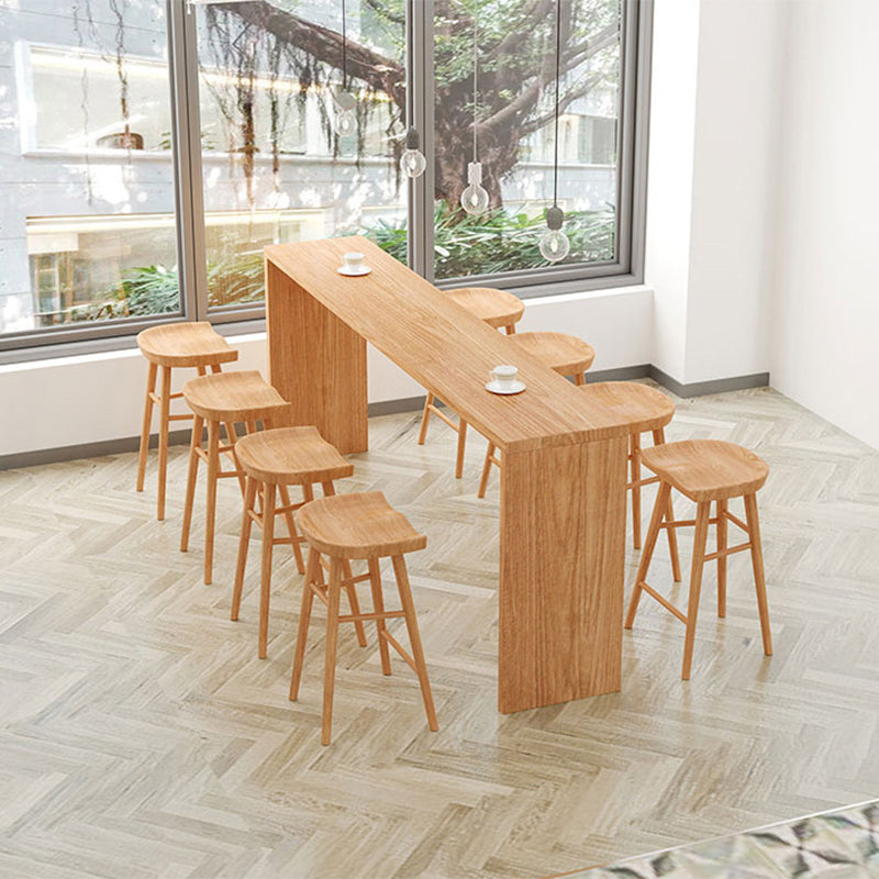 Luxurious Rectangle Pub Table Set 1/5/9 Pieces Wooden Counter Table with Backless Stools Clearhalo 'Bar Furniture' 'furn' 'furn_home_bar_bar_sets' 'Furniture' 'Home Bars & Bar Sets' 'home_bar_bar_sets' 'Kitchen & Dining Furniture' 6023715
