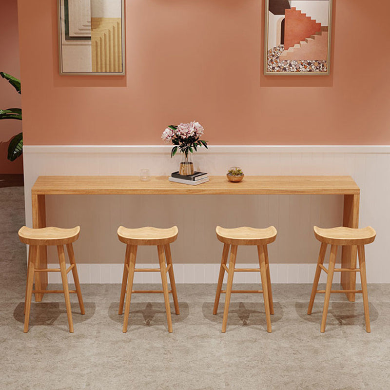 Luxurious Rectangle Pub Table Set 1/5/9 Pieces Wooden Counter Table with Backless Stools Clearhalo 'Bar Furniture' 'furn' 'furn_home_bar_bar_sets' 'Furniture' 'Home Bars & Bar Sets' 'home_bar_bar_sets' 'Kitchen & Dining Furniture' 6023716
