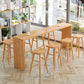 Luxurious Rectangle Pub Table Set 1/5/9 Pieces Wooden Counter Table with Backless Stools Clearhalo 'Bar Furniture' 'furn' 'furn_home_bar_bar_sets' 'Furniture' 'Home Bars & Bar Sets' 'home_bar_bar_sets' 'Kitchen & Dining Furniture' 6023717