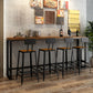 Moderne stijl 1/5/9-delige bartafelset rechthoekig grenenhouten aanrechttafel voor café