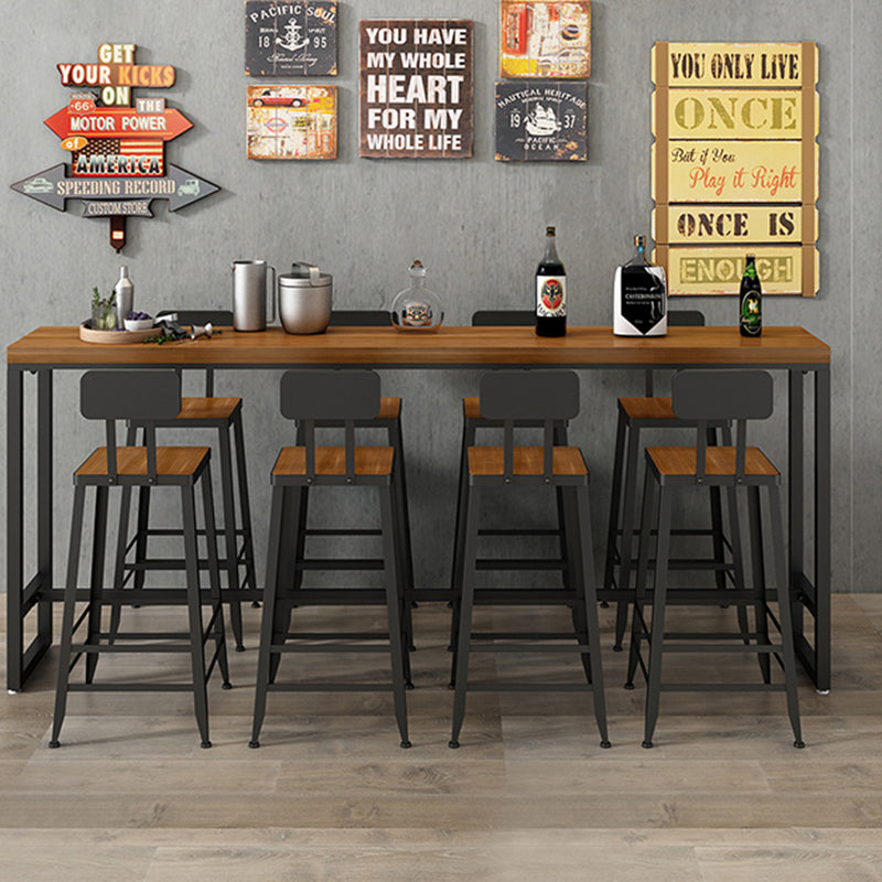 Moderne stijl 1/5/9-delige bartafelset rechthoekig grenenhouten aanrechttafel voor café