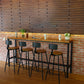Modern Bar Table Set 1/5 Pieces Rectangle Pine Wood Counter Table with Stools 5 Pieces: Table, 4 Brown Stools Clearhalo 'Bar Furniture' 'furn' 'furn_home_bar_bar_sets' 'Furniture' 'Home Bars & Bar Sets' 'home_bar_bar_sets' 'Kitchen & Dining Furniture' 6023761