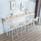 1/5 Pieces Industrial Rectangle Bar Table Set Wooden Counter Table with High Stools 5 Pieces: Table, 4 White Stools Clearhalo 'Bar Furniture' 'furn' 'furn_home_bar_bar_sets' 'Furniture' 'Home Bars & Bar Sets' 'home_bar_bar_sets' 'Kitchen & Dining Furniture' 6023817
