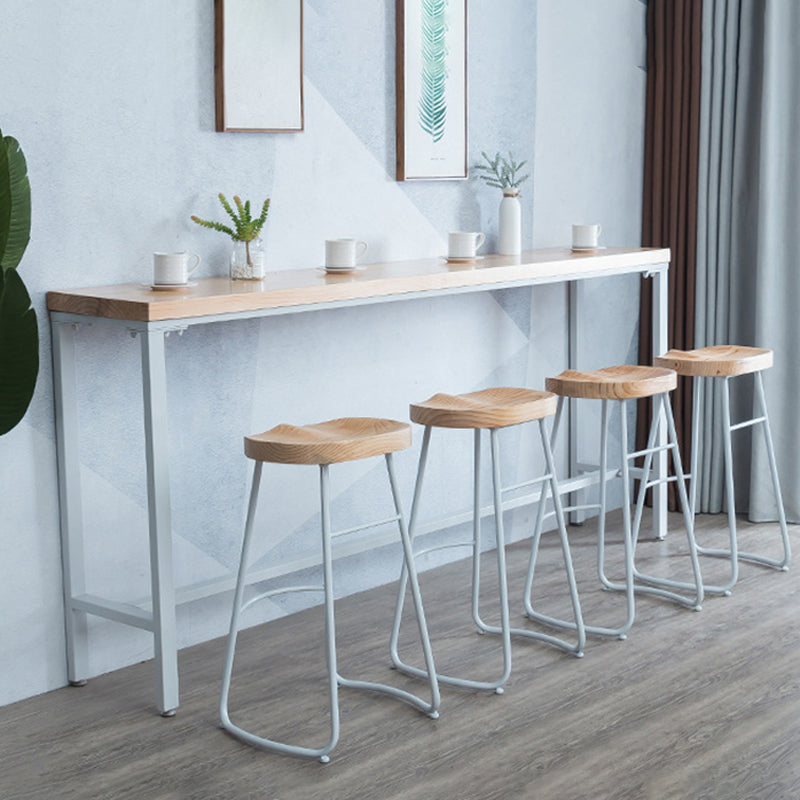1/5 Pieces Industrial Rectangle Bar Table Set Wooden Counter Table with High Stools Clearhalo 'Bar Furniture' 'furn' 'furn_home_bar_bar_sets' 'Furniture' 'Home Bars & Bar Sets' 'home_bar_bar_sets' 'Kitchen & Dining Furniture' 6023827