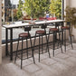 Modern 1/5 Pieces Bar Table Set Rectangle Stone Counter Table with Stools for Cafe