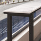 Modern 1/5 Pieces Bar Table Set Rectangle Stone Counter Table with Stools for Cafe