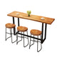Industrielles rechteckiges Kneipentisch-Set, 1/4/7-teilig, Tresentisch aus Holz mit rückenfreien Hockern