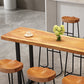 Industrielles rechteckiges Kneipentisch-Set, 1/4/7-teilig, Tresentisch aus Holz mit rückenfreien Hockern