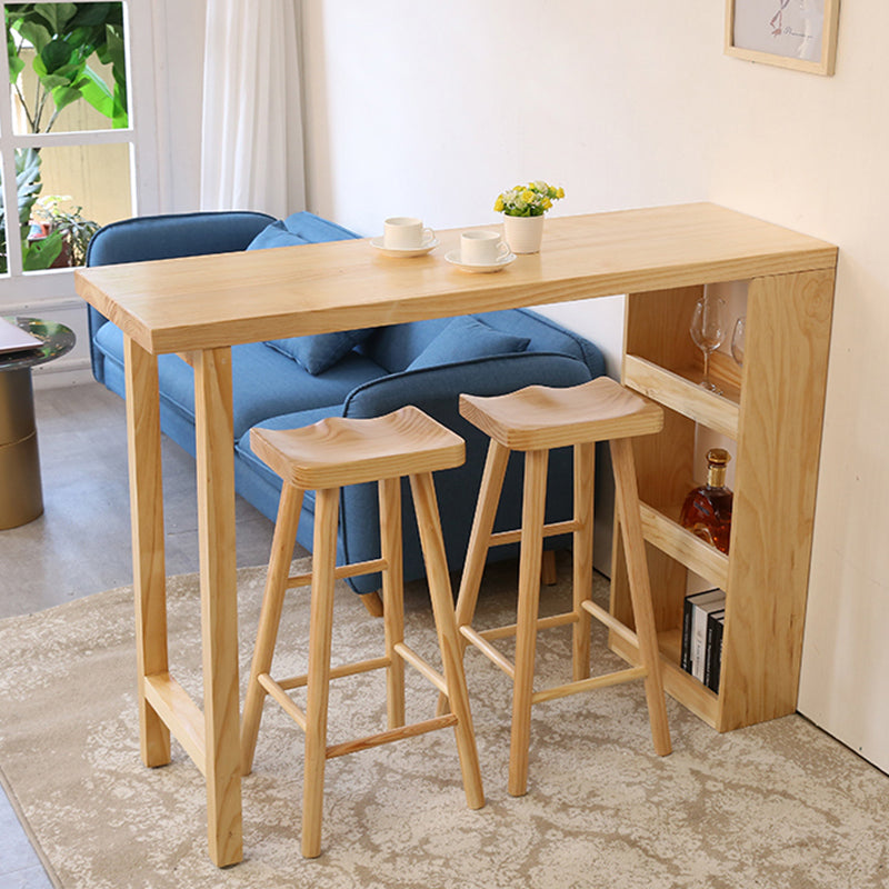 Industrial Bar Table Set 1/2/3 Pieces Rectangle Pine Wood Counter Table for Living Room Clearhalo 'Bar Furniture' 'furn' 'furn_home_bar_bar_sets' 'Furniture' 'Home Bars & Bar Sets' 'home_bar_bar_sets' 'Kitchen & Dining Furniture' 6023925