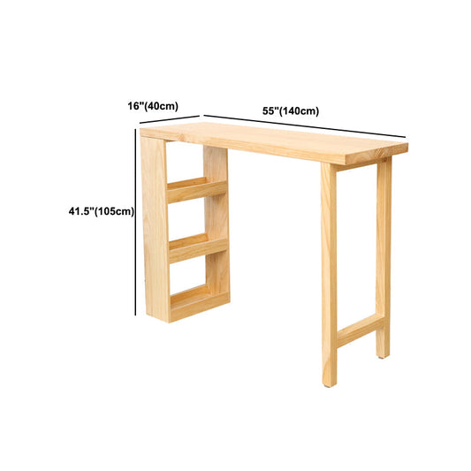 Industrial Bar Table Set 1/2/3 Pieces Rectangle Pine Wood Counter Table for Living Room