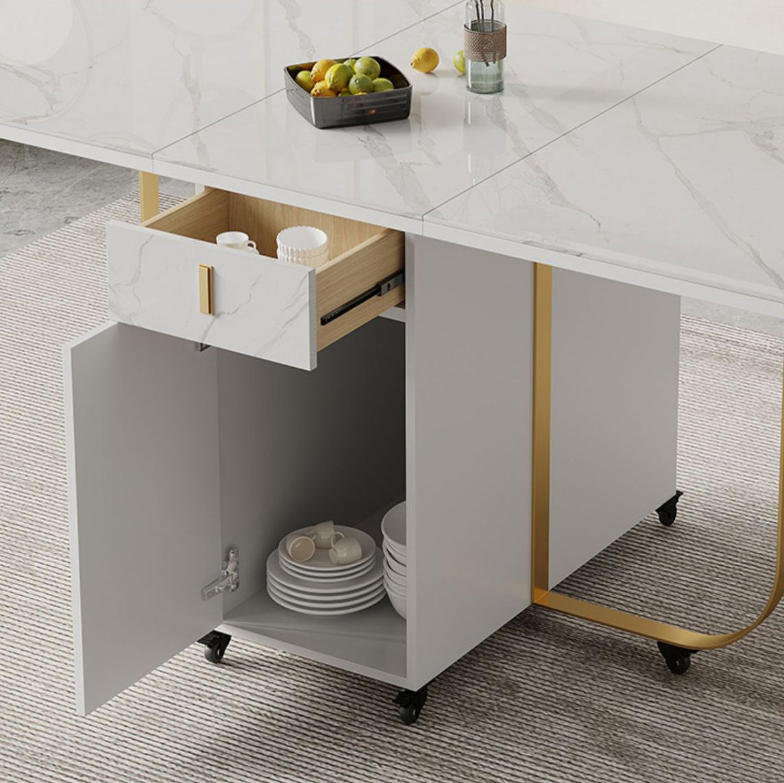 Moderner Stil faltbarer Tischset 1/2/3/7 Stück Ess -Set für Zuhause