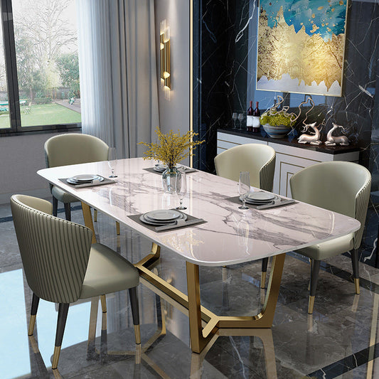 モダンなスタイルの長方形テーブルセット1/4/5/7ピース家に向けてダイニングセット