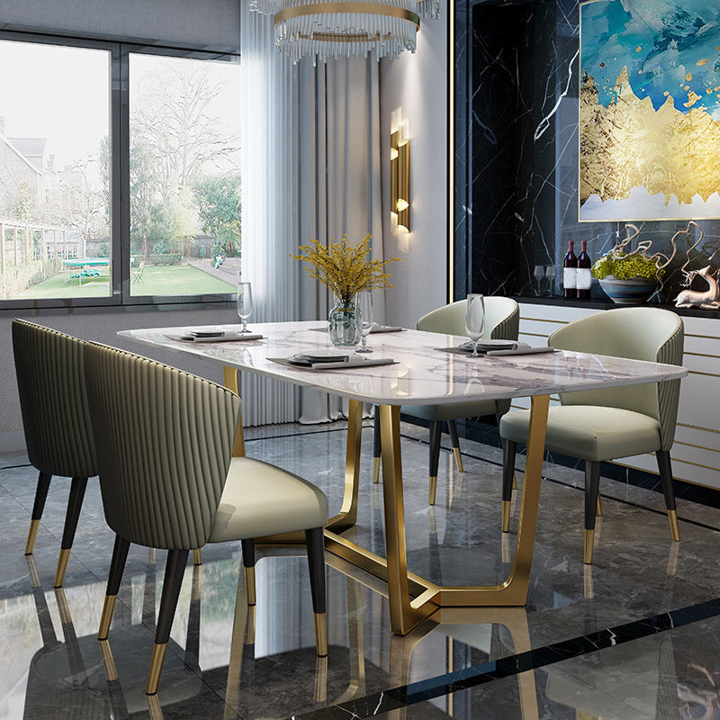 Modern Style Rectangle Table Set 1/4/5/7 Pieces Dining Set for Home