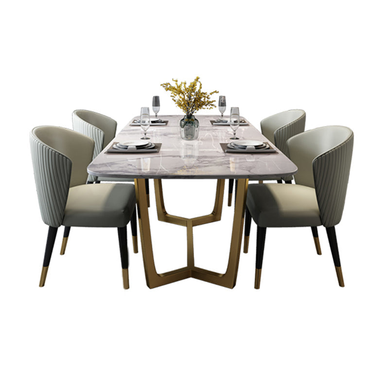 Modern Style Rectangle Table Set 1/4/5/7 Pieces Dining Set for Home