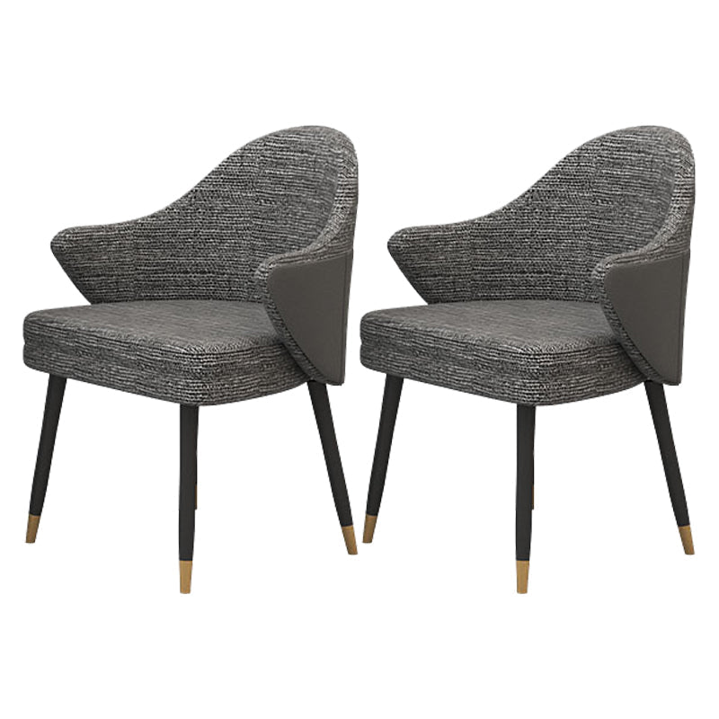 Glam Sintered Stone Dining Set Round 1/2/5 Pieces Dining Set 2 Grey Chairs Clearhalo 'Dining Room Sets' 'Dining Tables & Seating' 'dining_room_set' 'furn' 'furn_dining_room_set' 'Furniture' 'Kitchen & Dining Furniture' 6024029