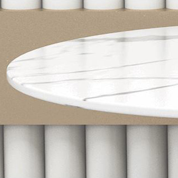 Glam Sintered Stone Dining Set Round 1/2/5 Pieces Dining Set Clearhalo 'Dining Room Sets' 'Dining Tables & Seating' 'dining_room_set' 'furn' 'furn_dining_room_set' 'Furniture' 'Kitchen & Dining Furniture' 6024034