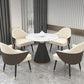 Glam Sintered Stone Dining Set Round 1/2/5 Pieces Dining Set Clearhalo 'Dining Room Sets' 'Dining Tables & Seating' 'dining_room_set' 'furn' 'furn_dining_room_set' 'Furniture' 'Kitchen & Dining Furniture' 6024038
